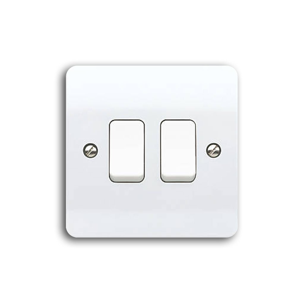 2 Gang Light Switch-Round